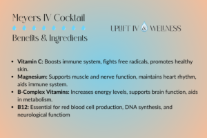 Close-up image of Myers Cocktail IV ingredients